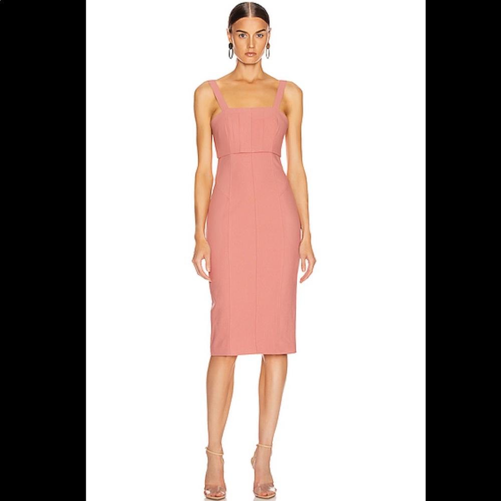 Cinq a Sept Coral Pink Cocktail Short Dress